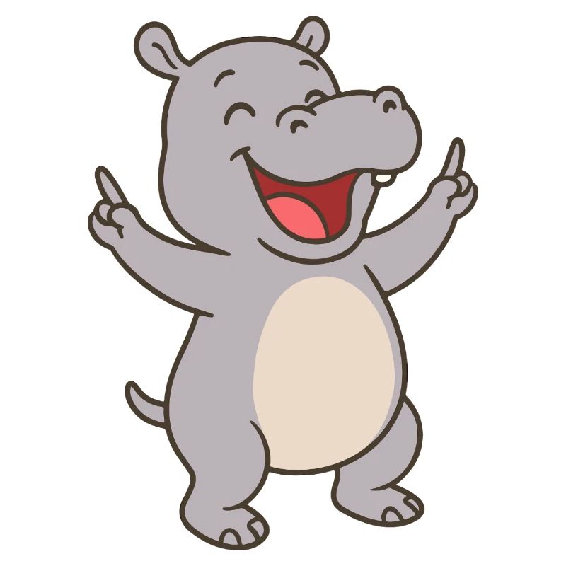 Bébé hippopotame heureux