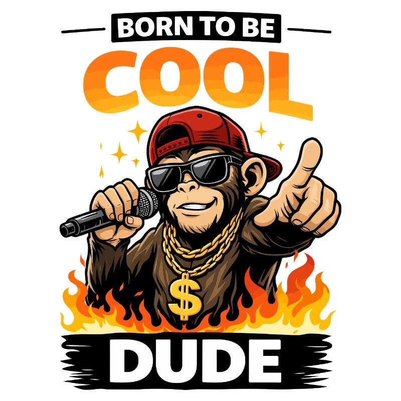 Born to Be Cool Dude Monkey