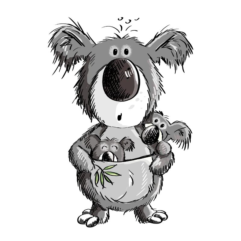 Süßer Koala Bär mit Kindern Comic