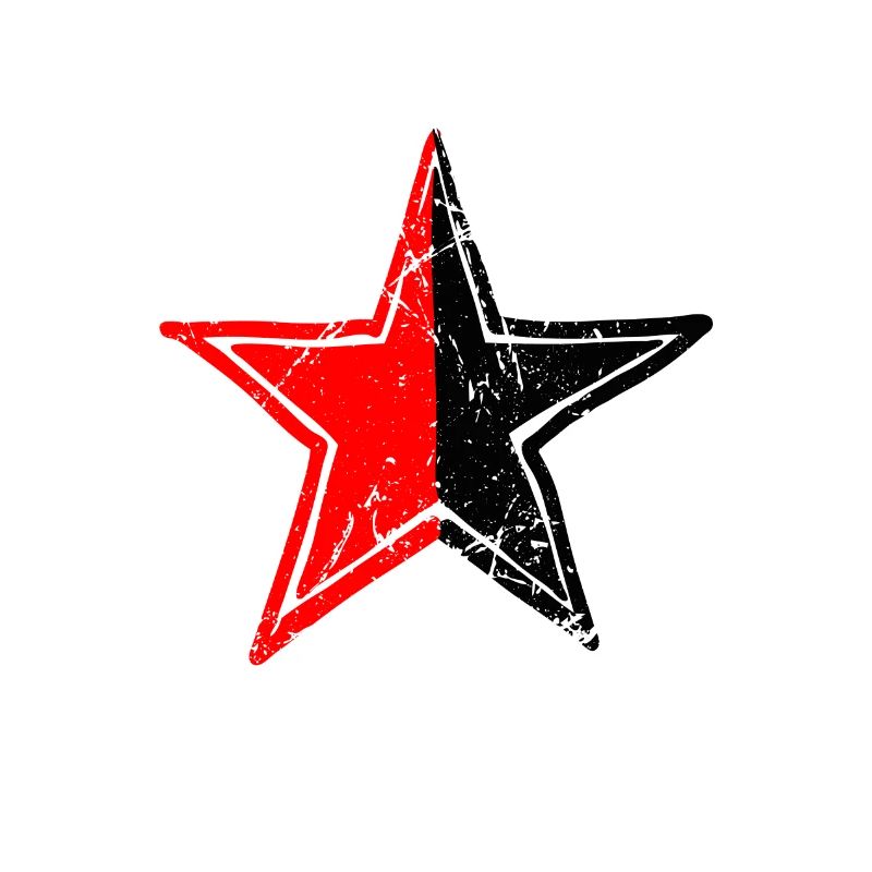 star red black drawn patina path turned