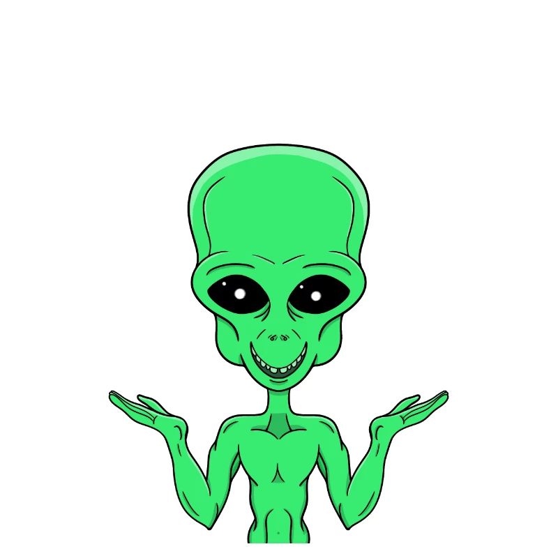 Un extraterrestre vert dans le doute