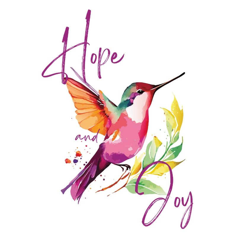Bunter Kolibri mit Freuden- und Hoffnungsmustern