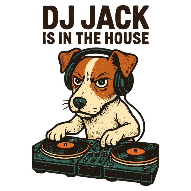 Jack Russell Terrier DJ Platines Cadeau Techno