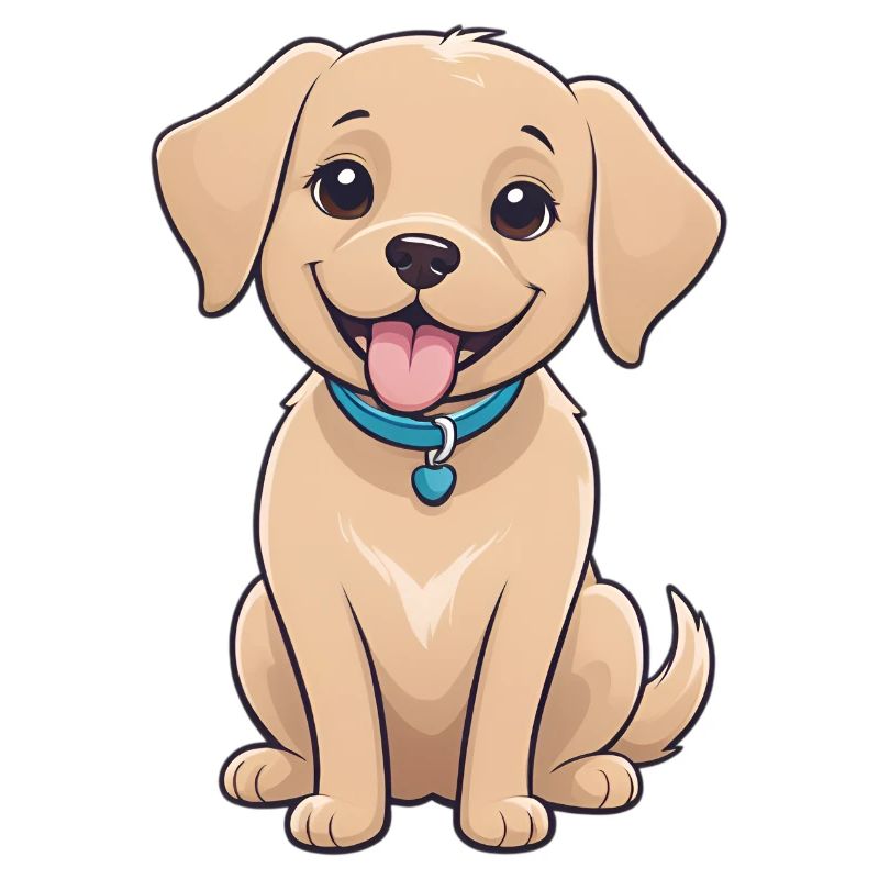 Dessin animé du chiot joyeux