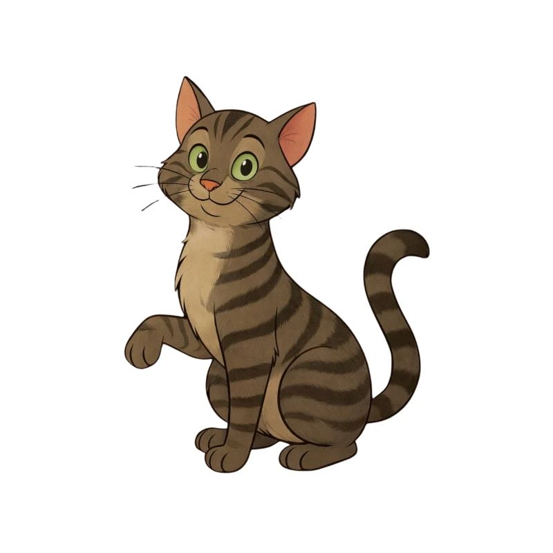 Mischievous tabby cat