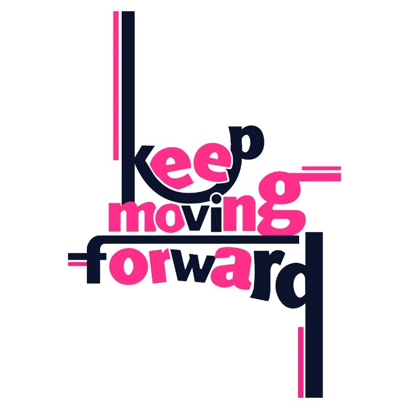 T-shirt rose statement Keep Moving Forward