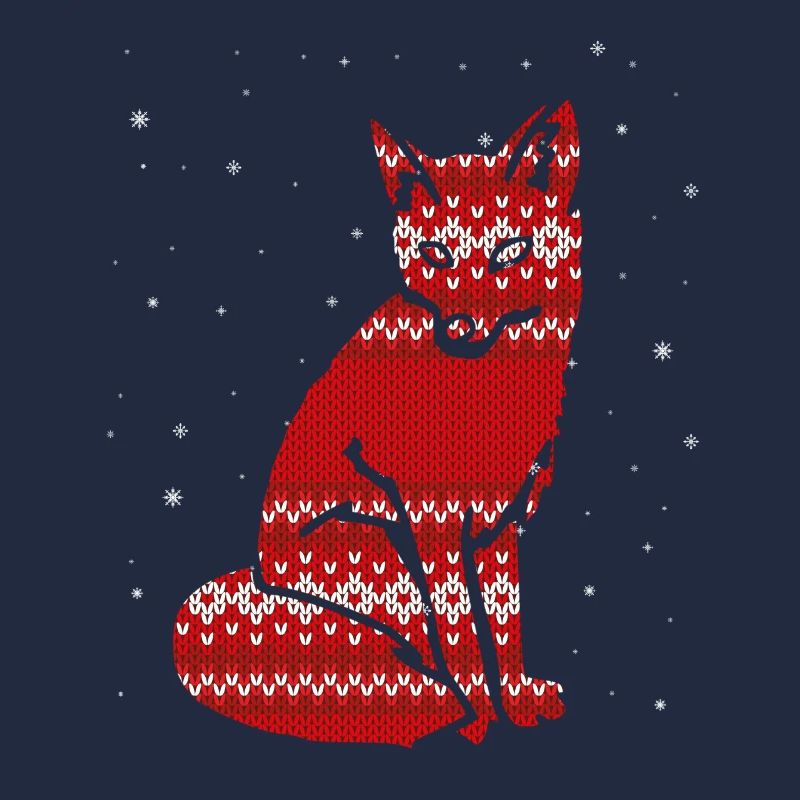 fox noël - effet de tricotage