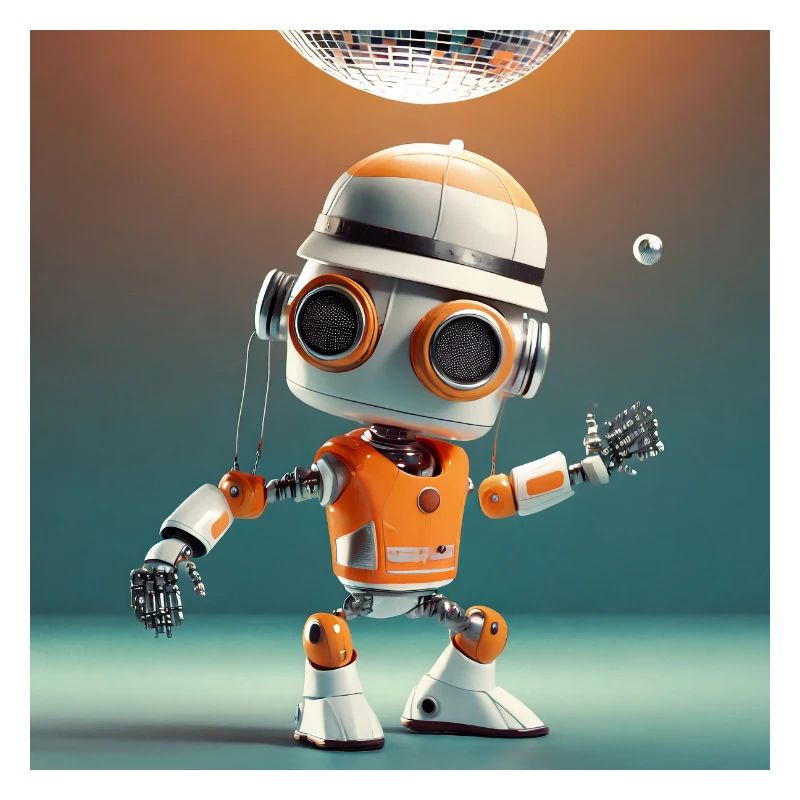 robot is dancing at a party