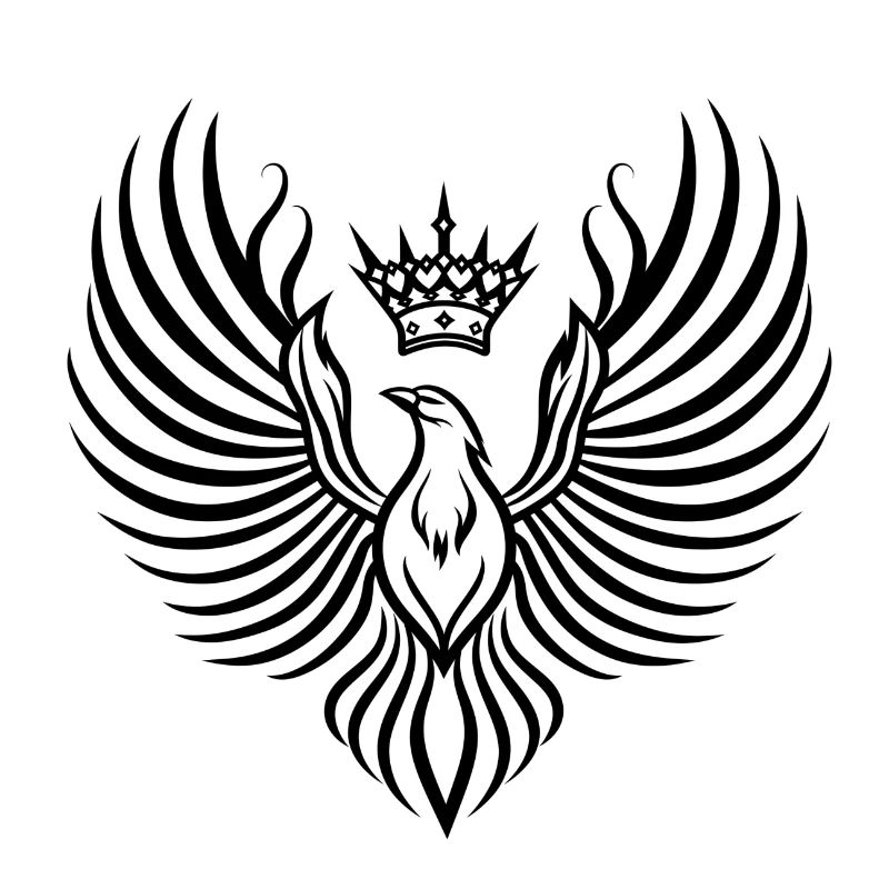 Phoenix mit schwebender Krone