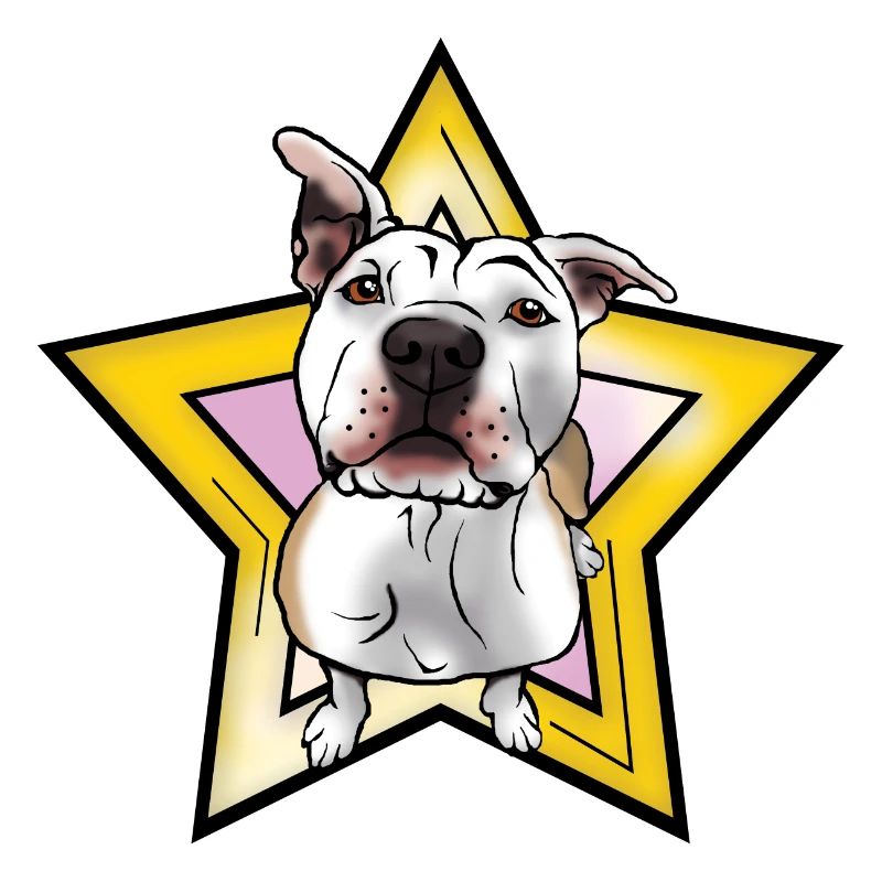 American Staffordshire Terrier with Star as Comic