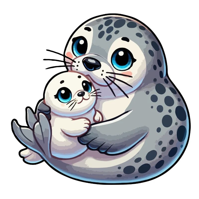 Robbenmutter mit Kind