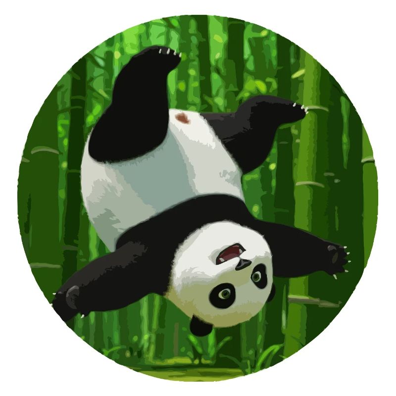 Panda making a somersault