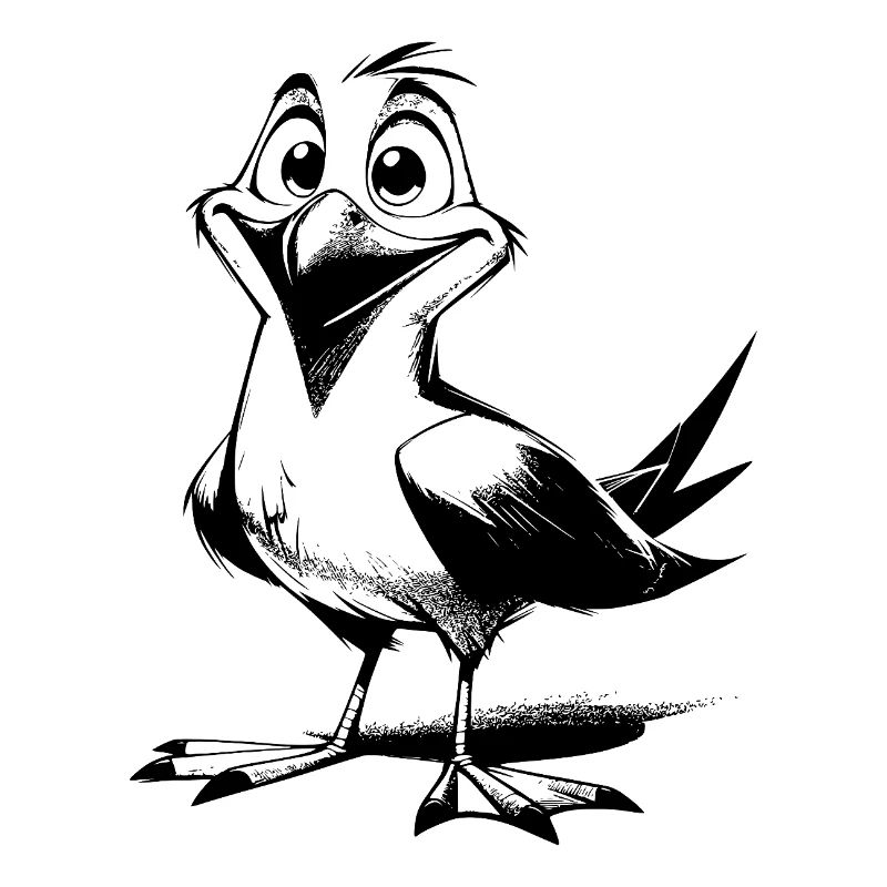 Netter Flattermann lustiger Möwen Vogel