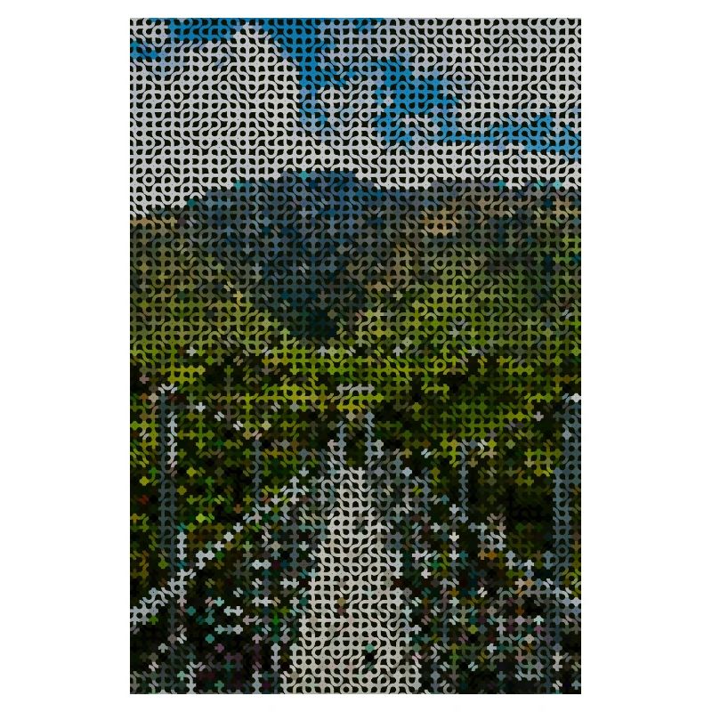 Grid landscape mountain river