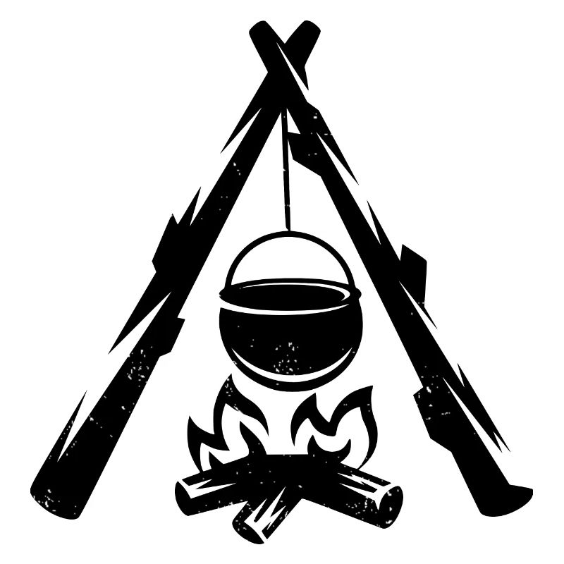 Feu de camp et marmite