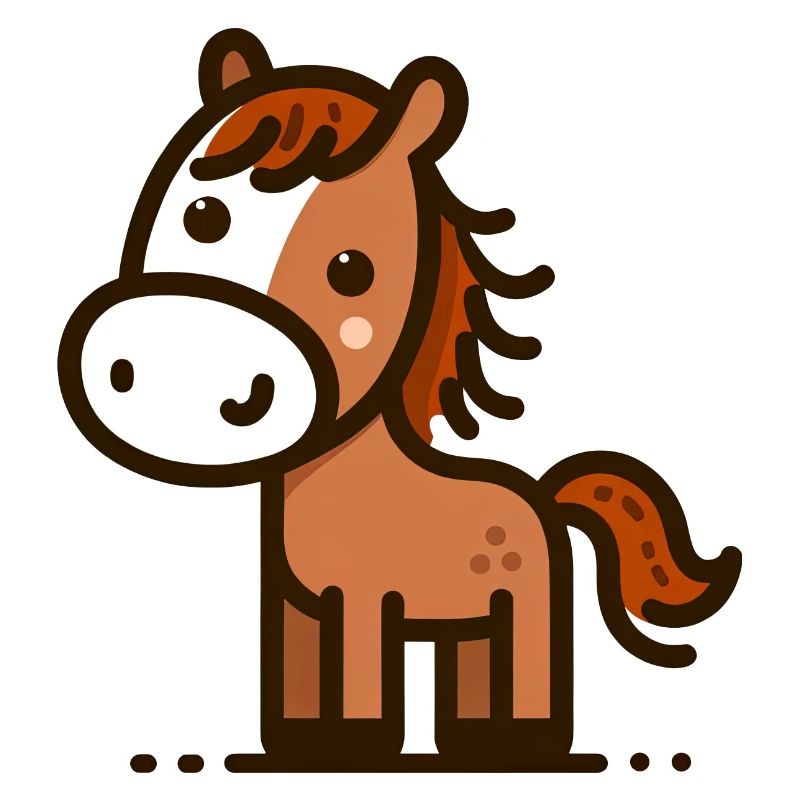 Sympathique Stick Figure Cheval