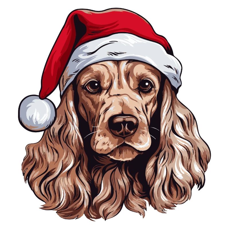 Tête de Noël de chien Cocker Spaniel
