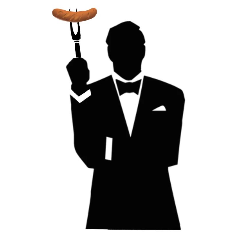 Silhouette de smoking avec hot-dog