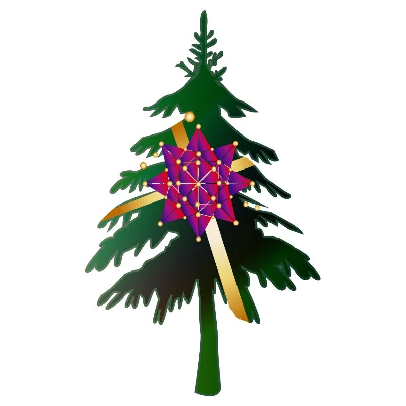 Christbaum oder Weihnachtsbaum & Geschenkschleife