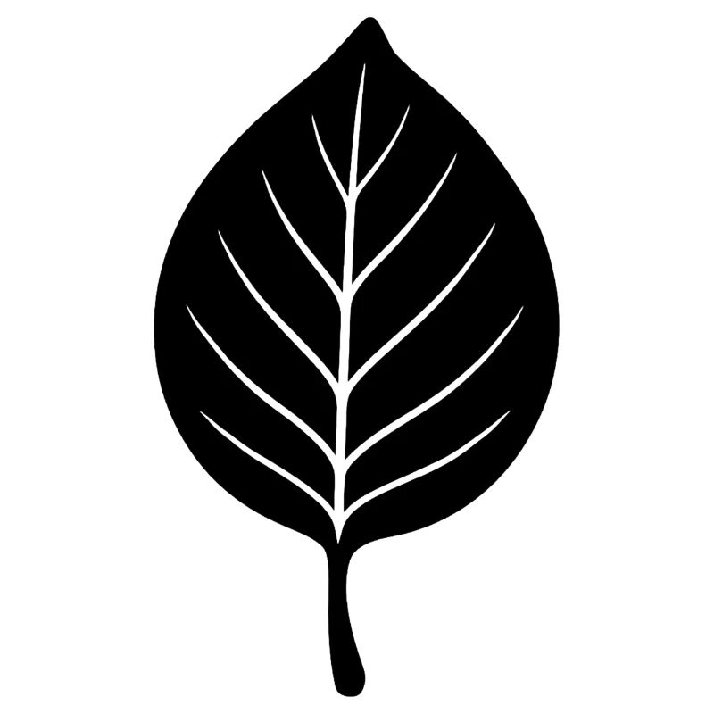 Black Leaf Line Style