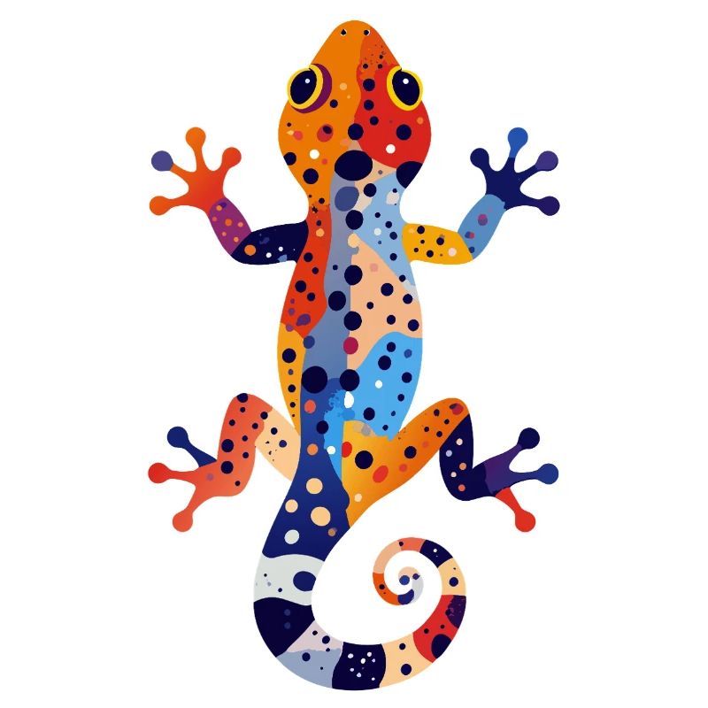 Bunter Gecko Eidechse Farbexplosion Sommer Motiv
