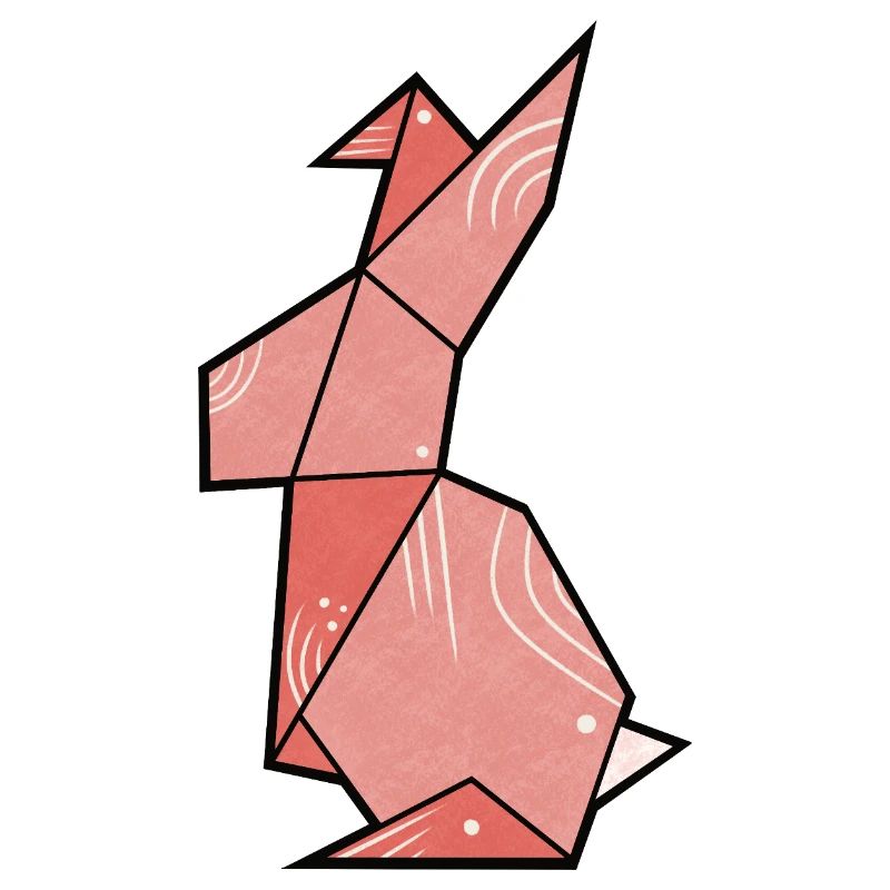 Lapin rose - style lapin en origami
