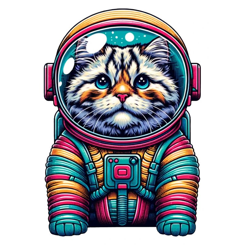 Petit chat mignon comme astronaute astronaute