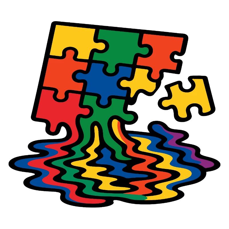 Regenbogen Puzzle Baum Splash