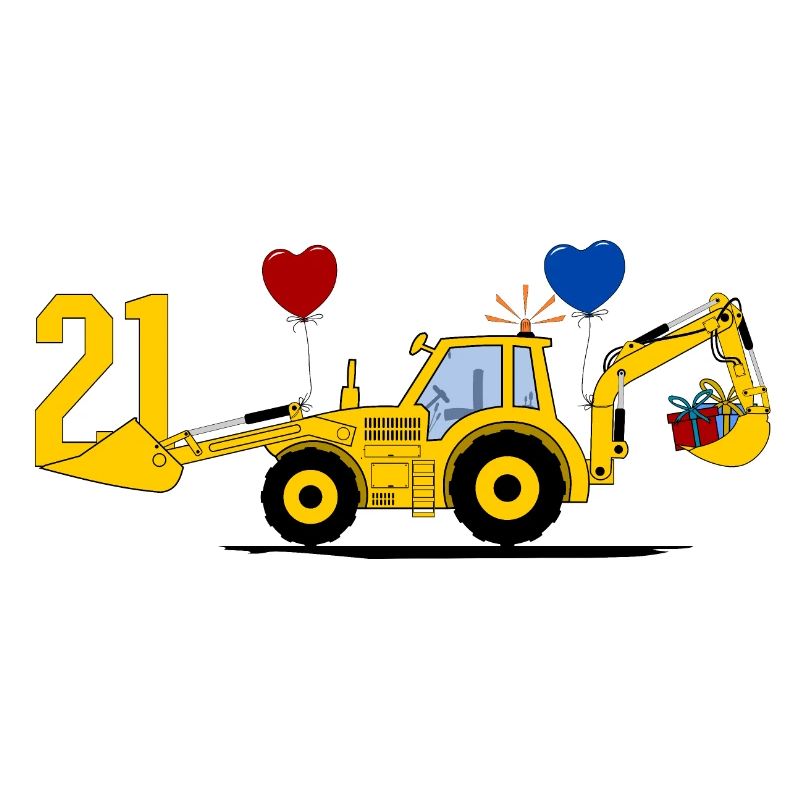 21. Geburtstag Bagger Traktor