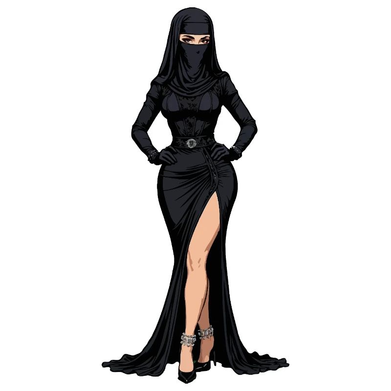 Schwarze Ninja-Eleganz