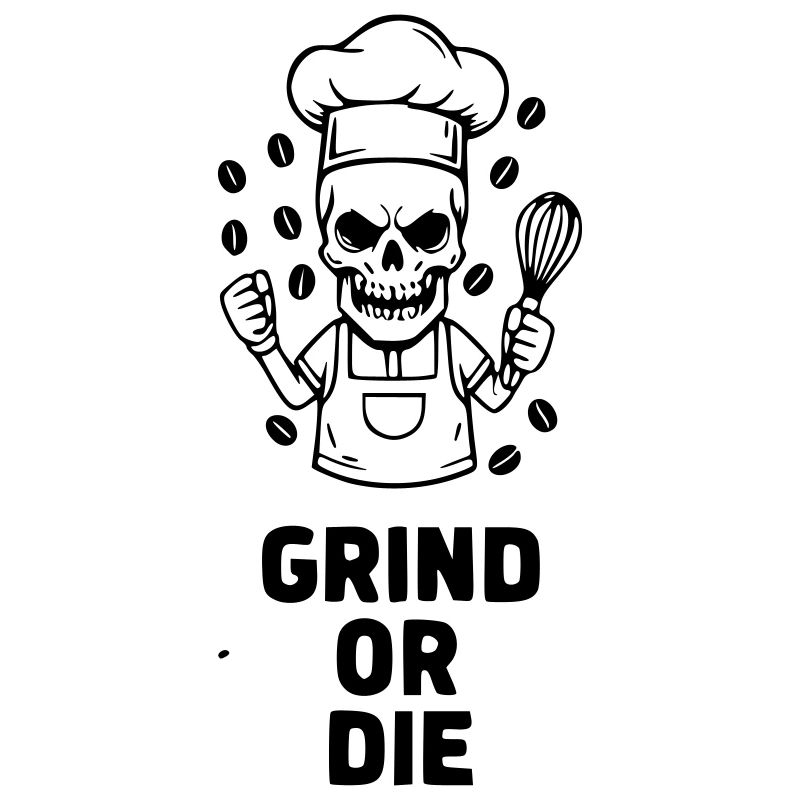 Grind or The Skull Barista Vector