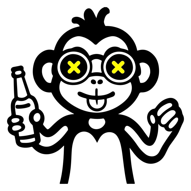 Monkey Drinking Funny Beer