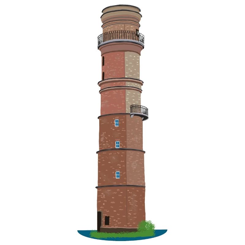 Old lighthouse Travemünde without text, drawing