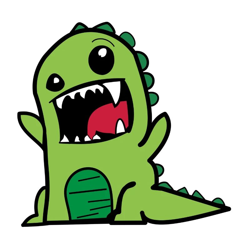Dinosaurier T-Rex Comic Style Dino in grün