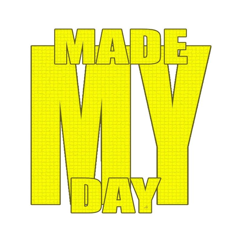 Made My Day Bold Yellow Typography Statement Art