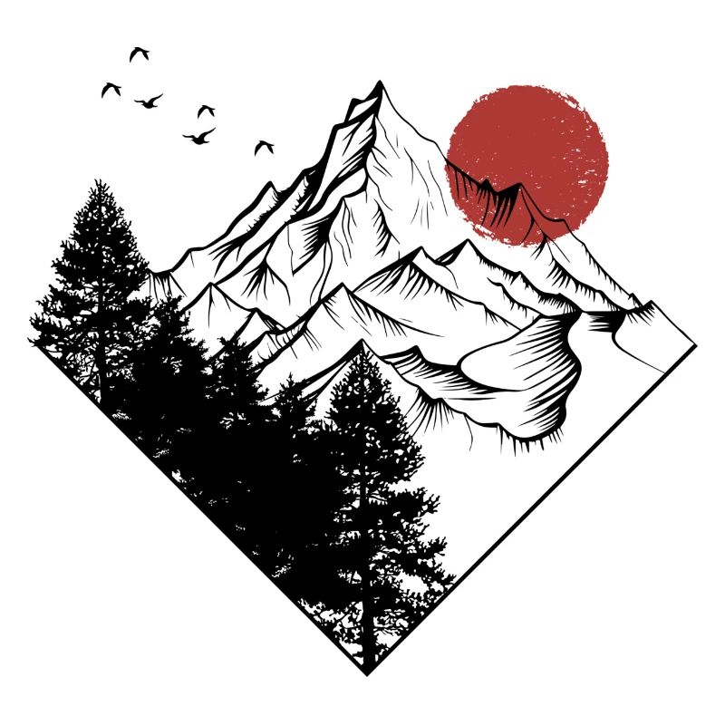 Red Sun Summit Silhouette