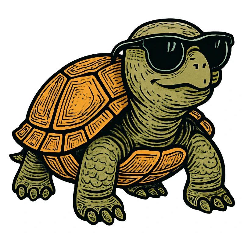 Cool turtle with sunglasses