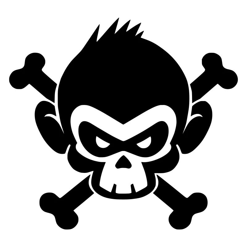Skull monkey with crossed bones