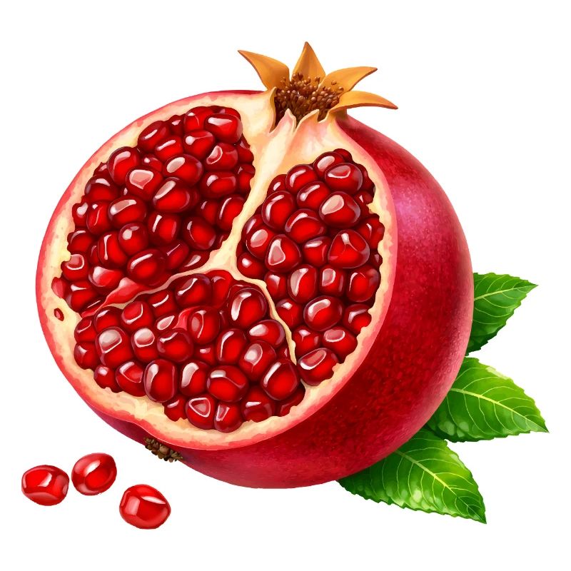 Halber Granatapfel realistisch  