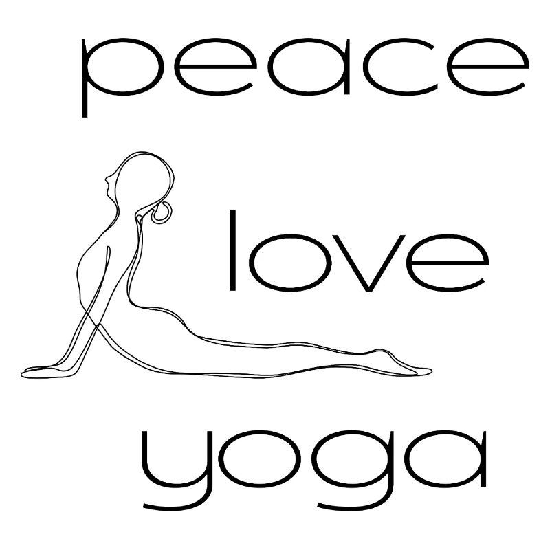 Paix - Amour - Yoga avec posture de conception de lignes