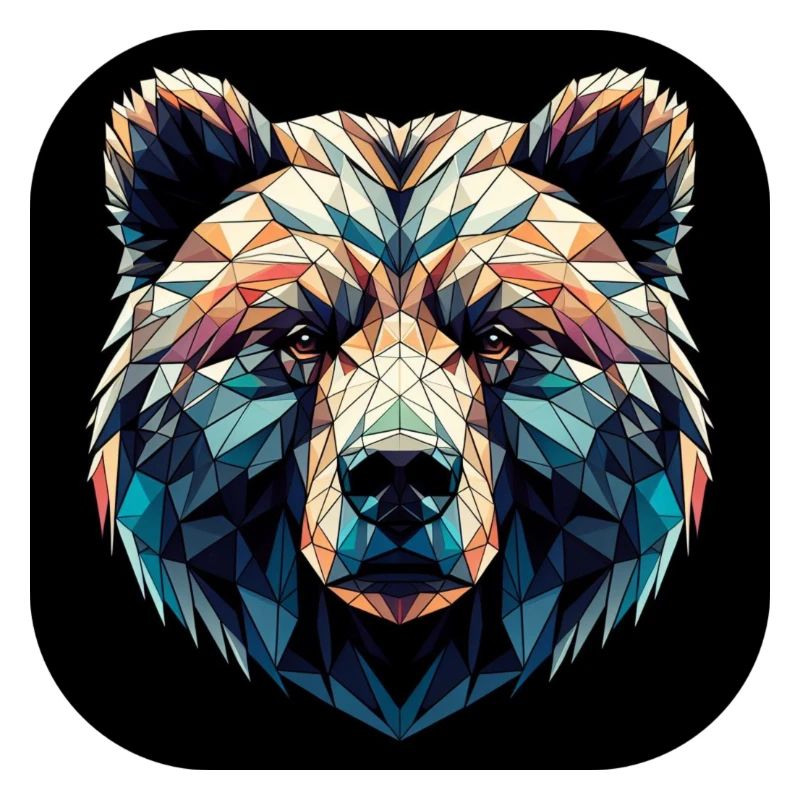 Bunter Bär in Polygon Design