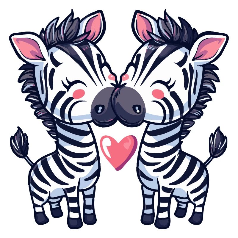 Zebra Comic Couple Love