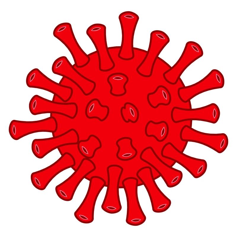 Red Covid molecule illustration