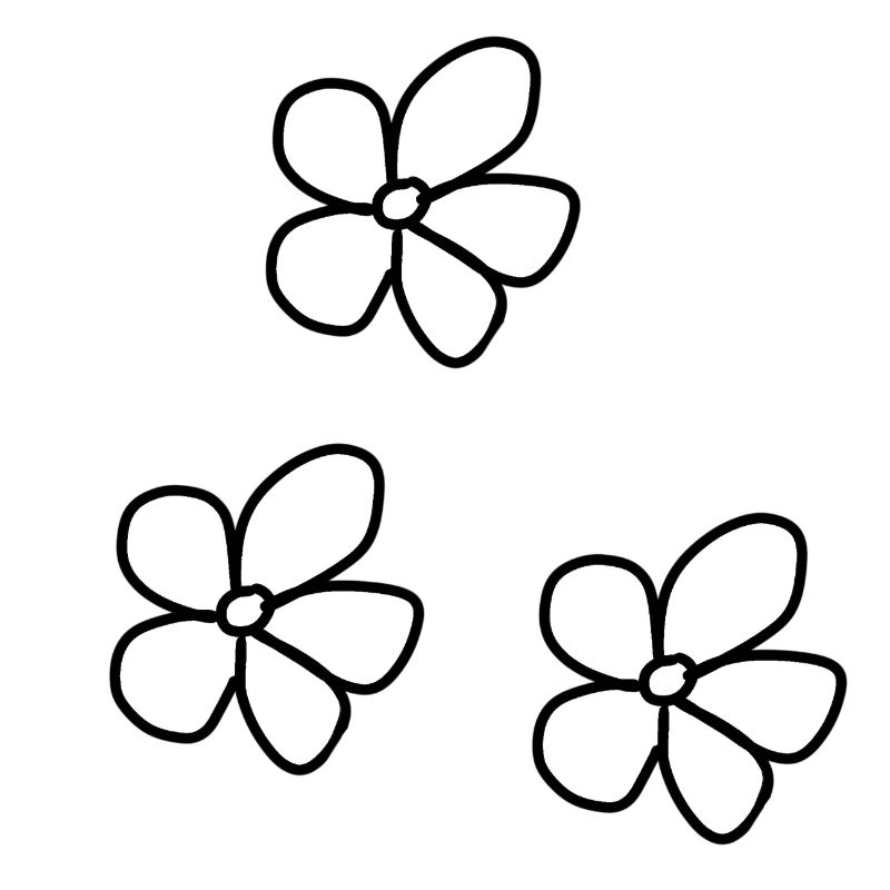 three flowers flower plant pattern