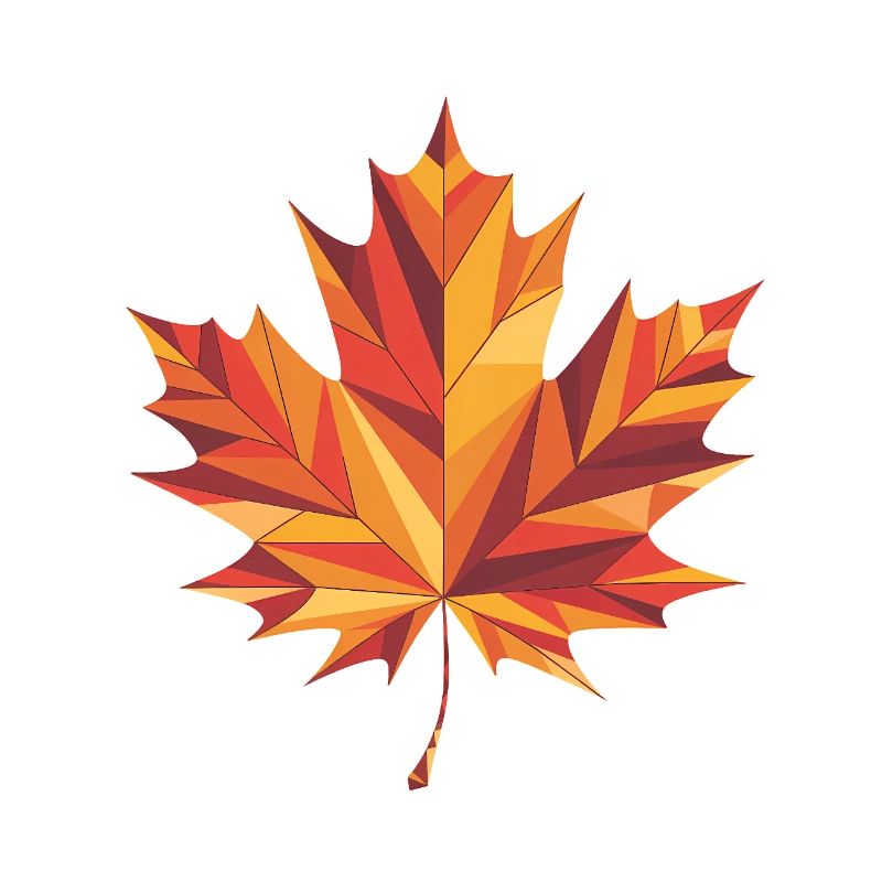 Herbstblatt - Cooles Low-Poly-Logo