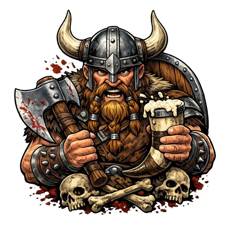 Wikinger Kämpfer mit Bierkrug
