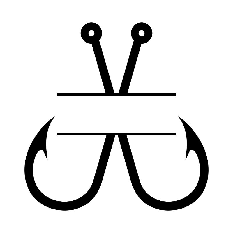 Fish Hook Name Monogram