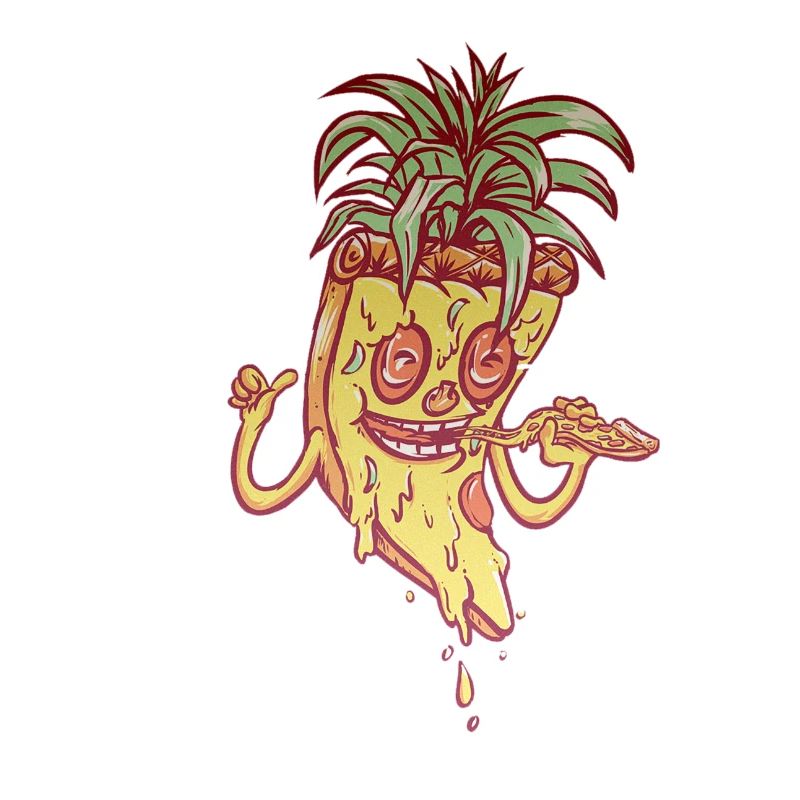 Funky Maskottchen-Ananaspizza
