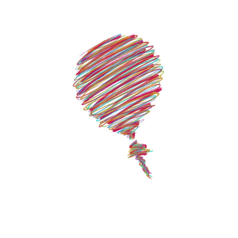 Neon Scribble Ballon – Pop Art Skizze