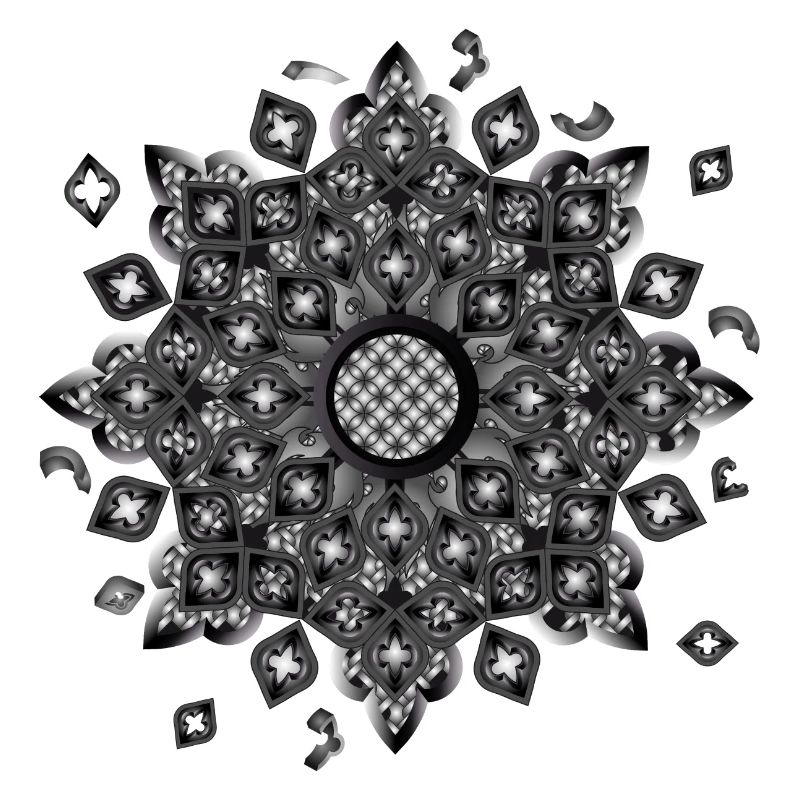 Gothic rosette stained glass window ornament